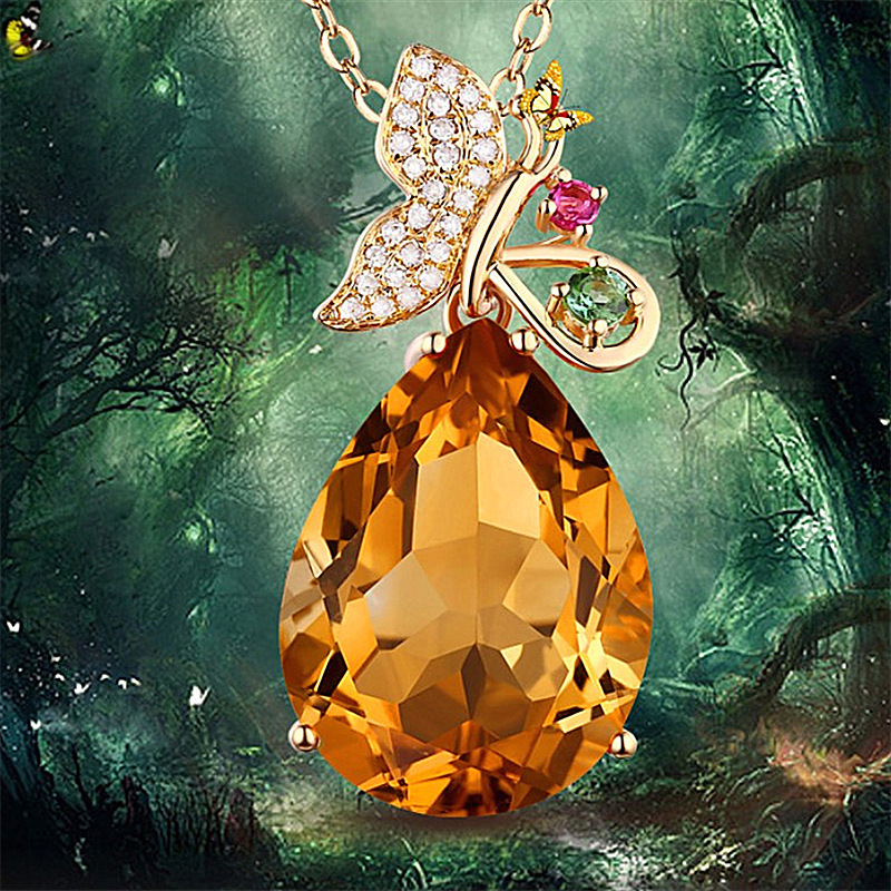 闽粤国际珠宝s925银和田玉如意项链饰项链女简约锁骨链