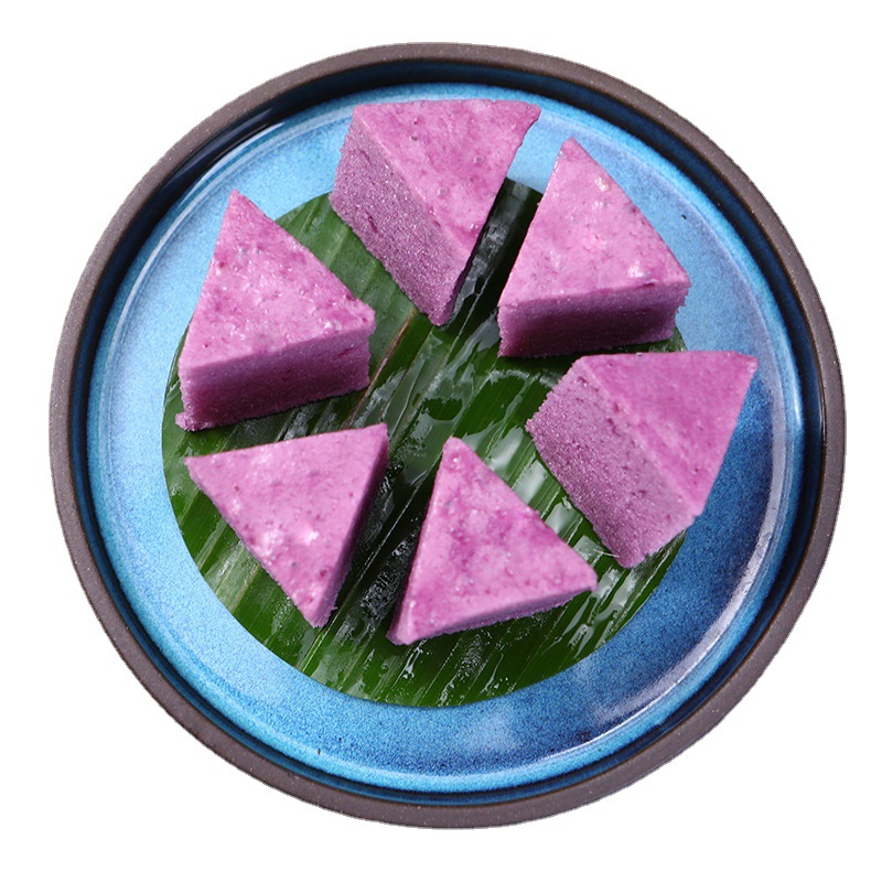 广式紫薯马拉糕速食早餐三角形发糕蒸米糕松糕速冻半成品220g10块