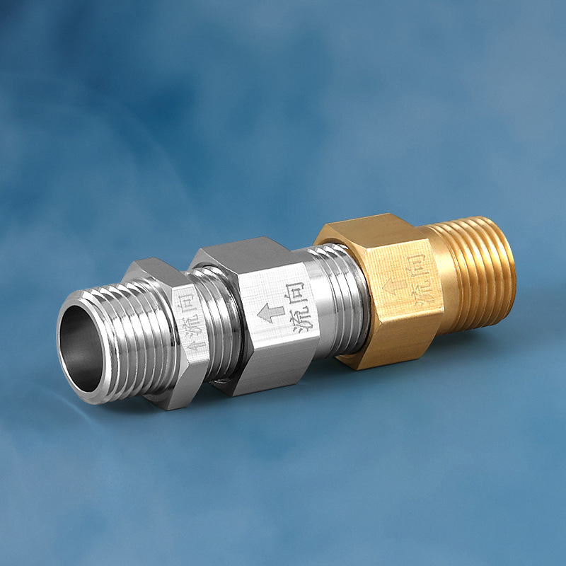 卫生间热水器马桶水管单向止逆阀防反水铜4分水表单向阀止回阀水