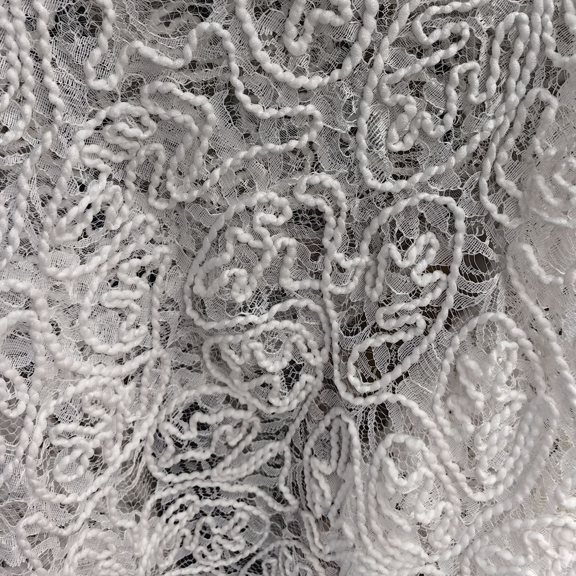 复合纶股线绳绣蕾丝面料 新款锦棉骨线蕾丝布料 网红吊带内衣面料
