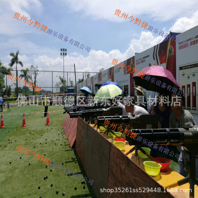 绿色55mm口径加特林小炮旅游景区公园景点军事体验园游艺游乐设备