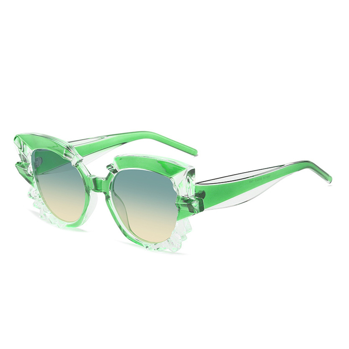 2024 Spot European and American Personalized Cat's Eye Gradient Sunglasses Women's High-Grade Polygon Angular Large Rim Sunglasses