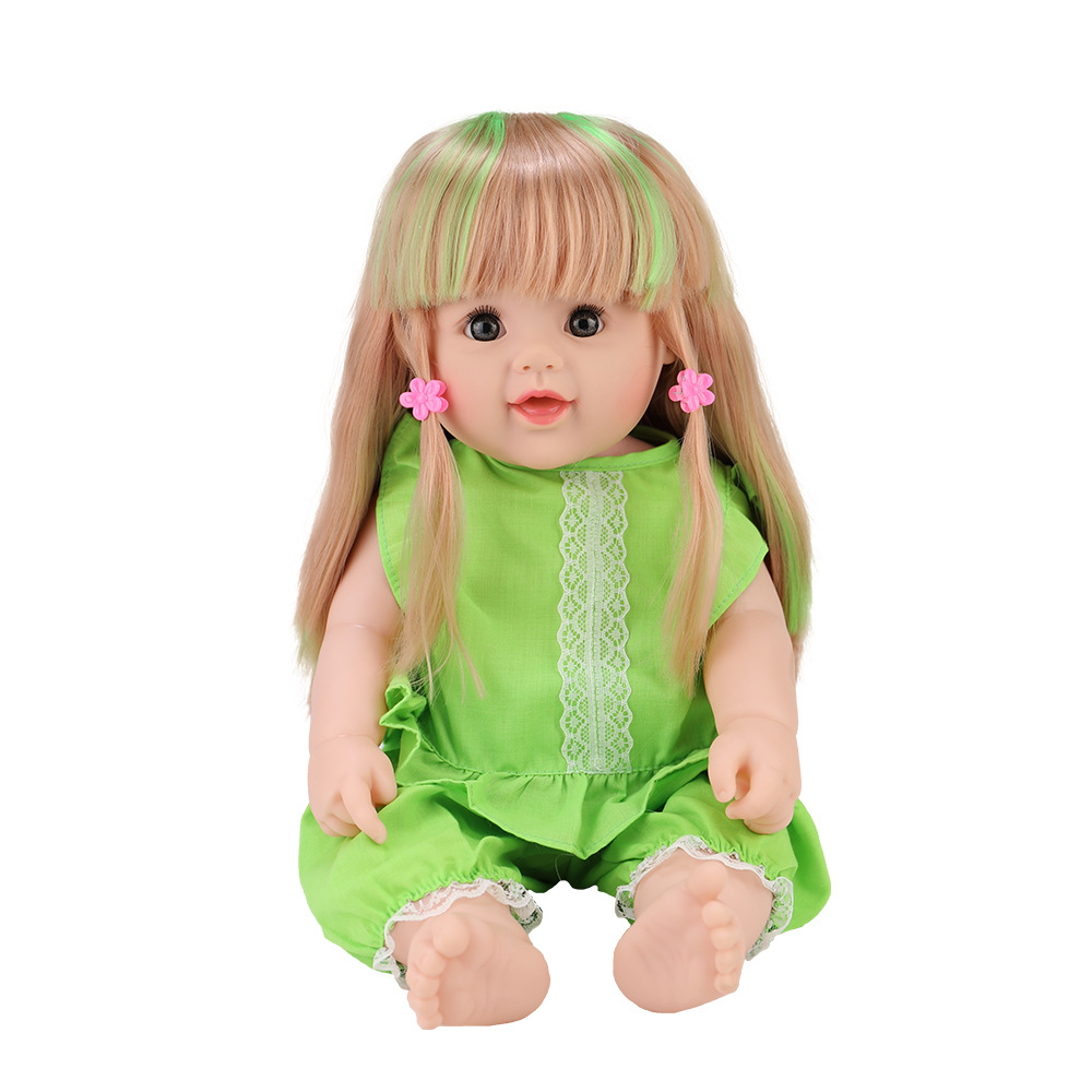 奈宝尼尔搪胶玩具仿真彩发娃娃48cm软胶娃娃玩偶安抚陪睡-阿里巴巴