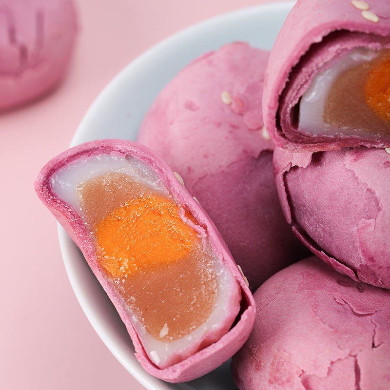 千丝芋泥酥流心蛋黄酥香芋酥饼干早餐面包雪媚娘糕点心小吃零食品