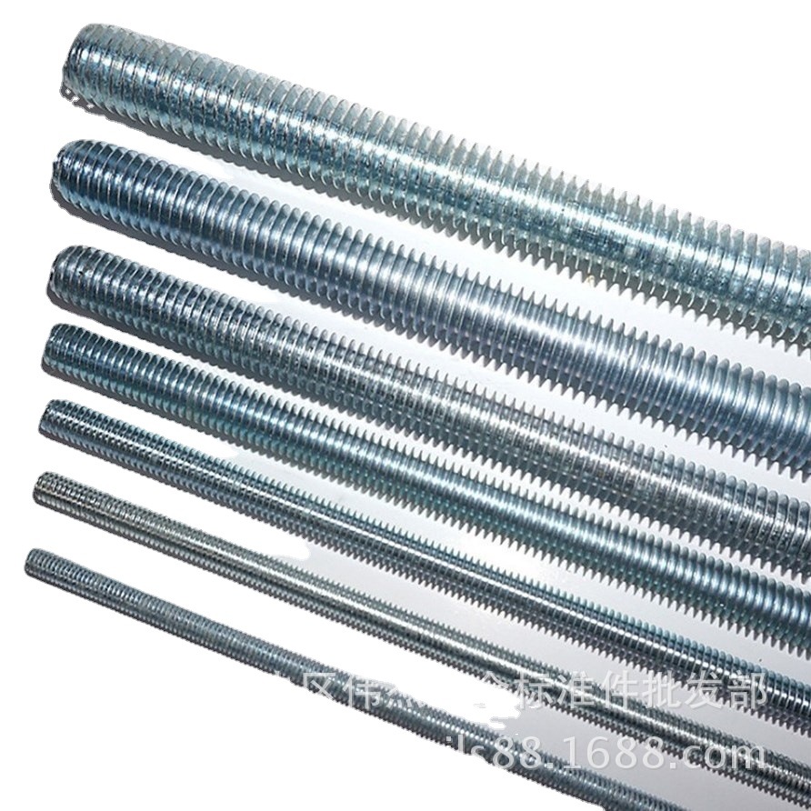 纯正国标1米丝杆牙条全丝杆通丝螺杆吊顶丝杆m6m8m10m12m14m16m18