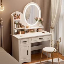 欧式奶油复古风梳妆台化妆桌卧室现代简约多功能收纳柜一体化峰稍