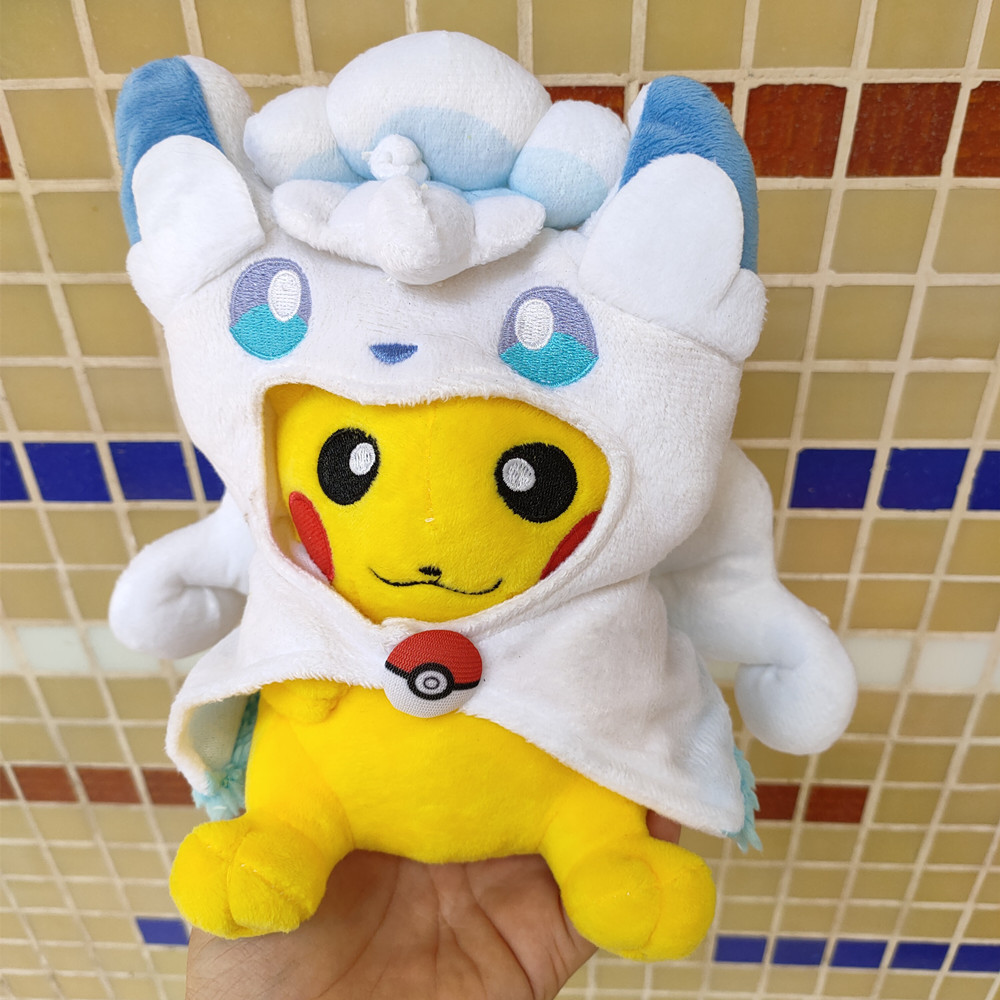 外贸跨境口袋妖怪玩偶宠物小精灵变身九尾皮卡丘毛绒公仔娃娃摆件