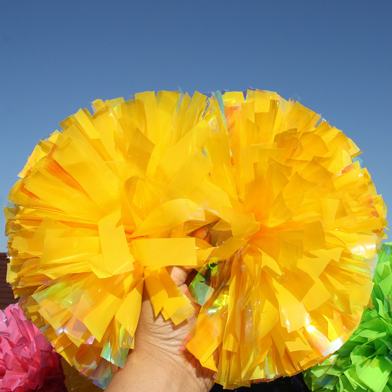 七彩啦啦花球舞蹈比赛啦啦队彩球表演拉拉队手拿花道具啦啦操花球