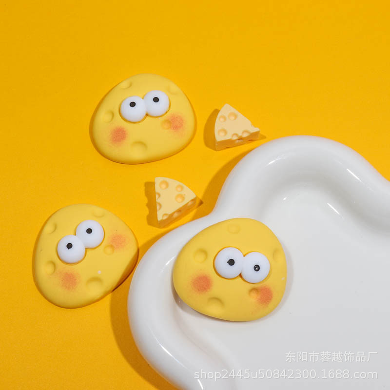 cartoon cheese expression cute cheese resin jewelry diy accessories phone case hair accessories hole shoes cream glue