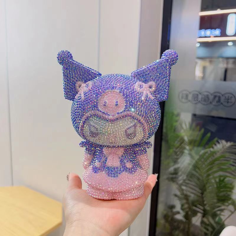 Diy Sticking Diamond Piggy Bank Coolomi Melody Sanrio Doll Decoration Handmade Painted Sticking Diamond Vinyl Doll