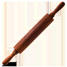 乌檀木滚轴式擀面杖橡胶木实木商用家用烘焙大号走锤开酥滚筒式