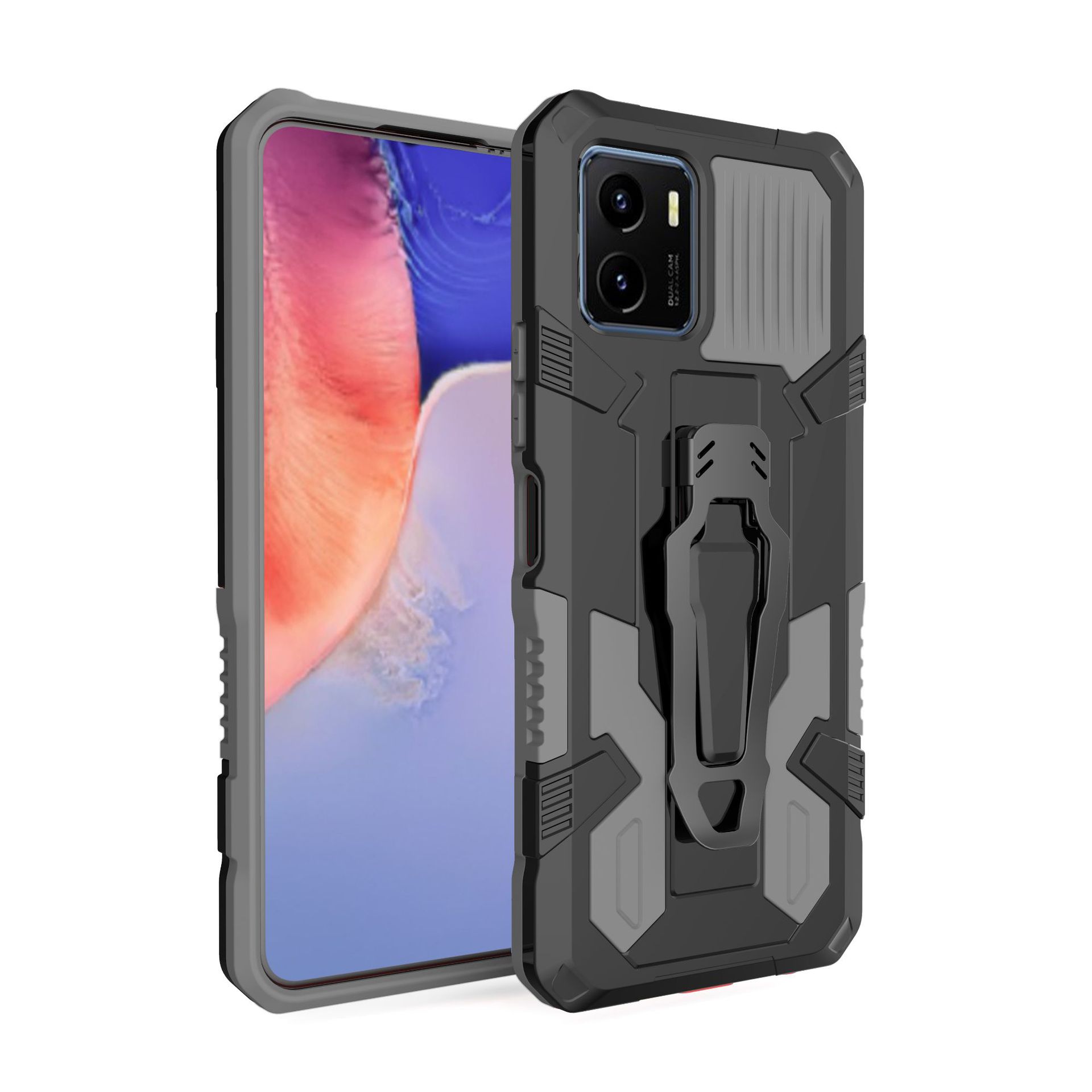 新款适用vivo y15s/y15a机甲战士背夹手机壳y16/y02s/y17s保护套