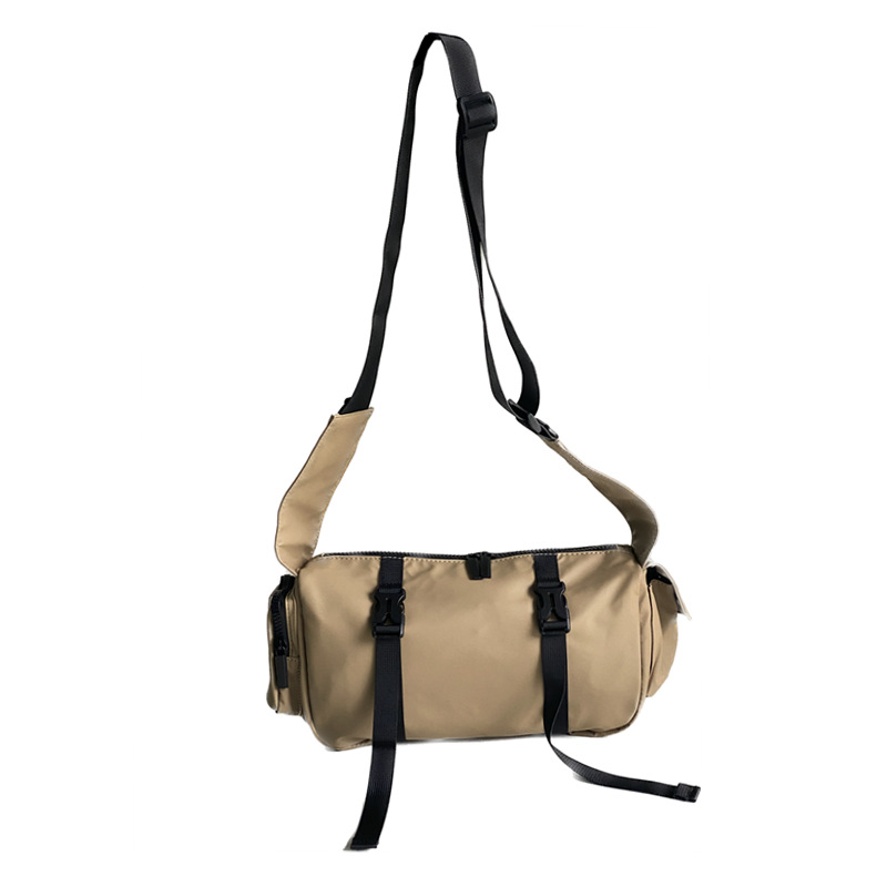 日系工装风单肩斜挎包运动休闲大容量挎包学生男女通用骑行机车包