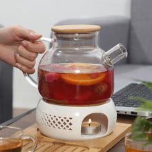 温茶炉日式创意蜡烛加热陶瓷底座保温加热玻璃煮茶器水果茶壶套装