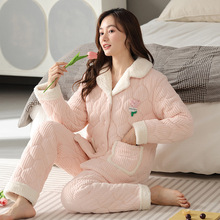 中老年人冬装女奶奶棉衣睡衣妈妈装棉袄套装居家服珊瑚绒加厚棉裤