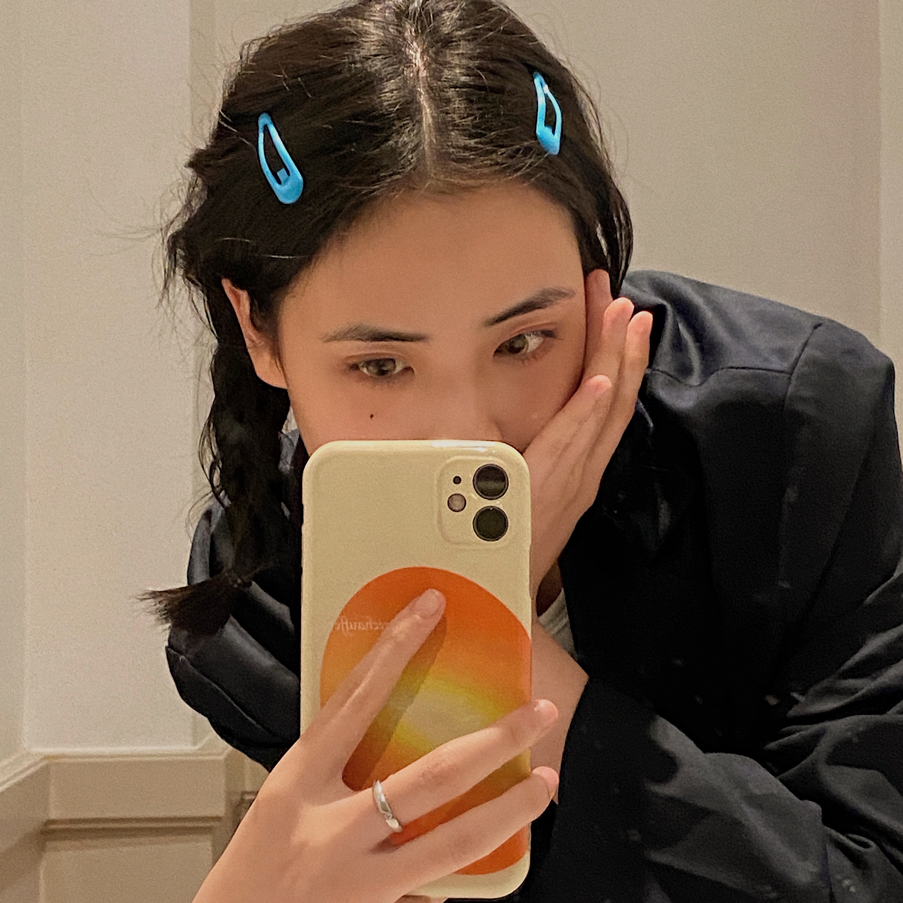 抖音甜妹发夹 泫雅风彩色糖果滴油滴胶bb夹水滴型发饰韩国风边夹