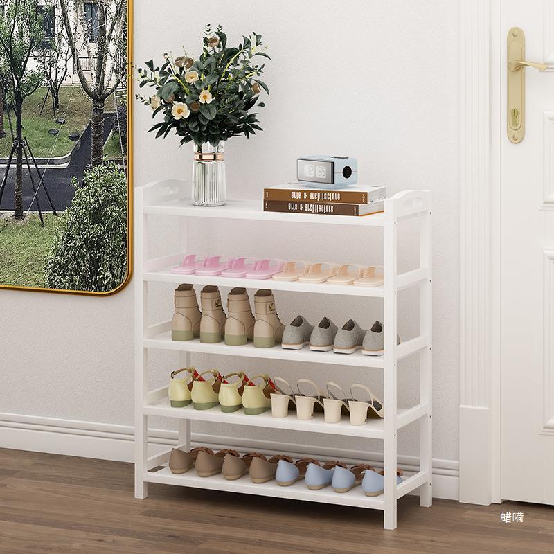 鞋架子简易多层大容量楠竹家用白色经济防尘收纳门口宿舍鞋柜蜡