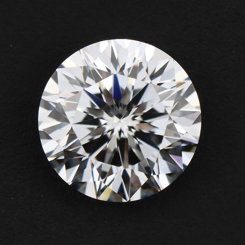 梧州宝石梅花形切圆形锆石裸钻正8a高品质超闪火彩白色圆形梅花钻