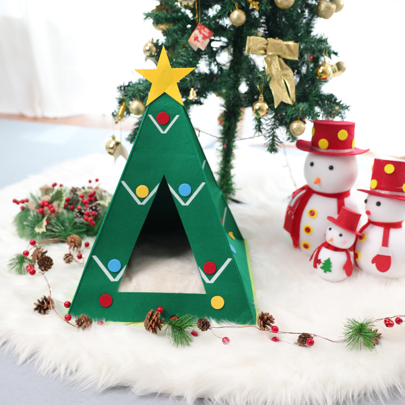 Felt Cat Nest Christmas Felt Cat Nest Felt Pet Nest Felt Christmas Tree New Cat Nest Felt Three-Dimensional Cat Nest