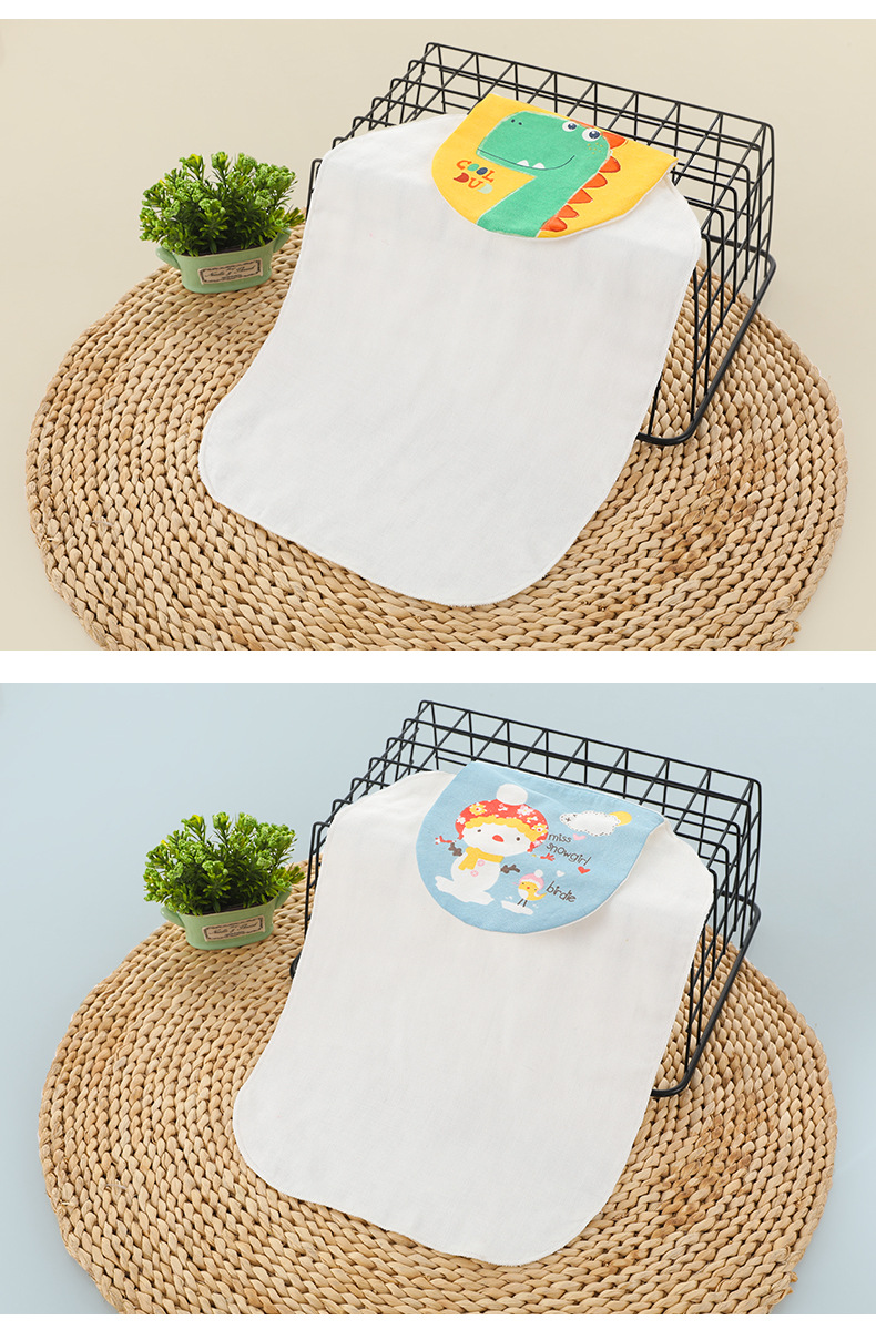 吸汗巾竹纤维毛圈柔软透气卡通儿童汗巾幼儿园宝宝学生垫背隔汗巾