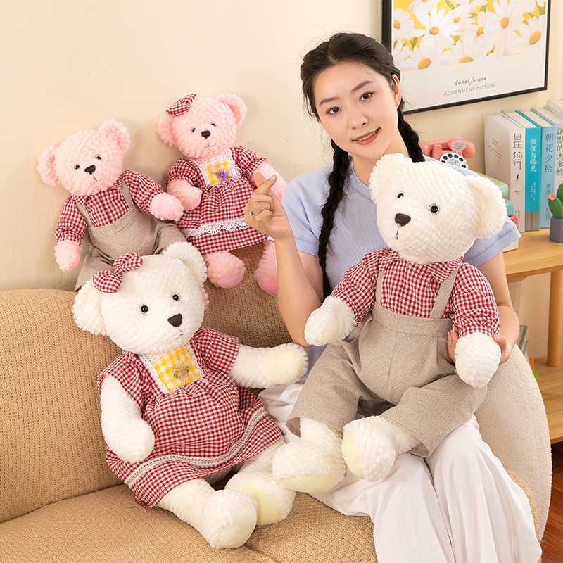 网红礼服情侣啵啵玩偶熊公仔地摊小熊儿童毛绒玩具送女友抱抱熊