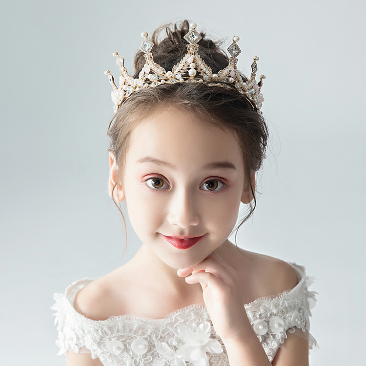 Crown Hair Clasp Headdress Children Princess Girl Diamond Korean Crown Crystal Children Hair Accessories