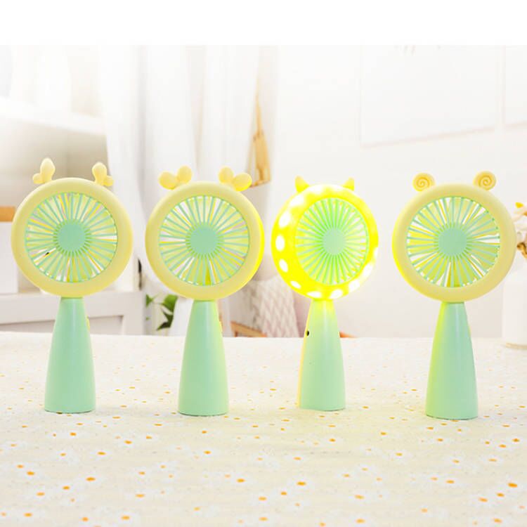 New Good-looking Cartoon Cute Pet Light Handheld Two-Gear Rechargeable Fan Outdoor Portable Mini Pocket Fan