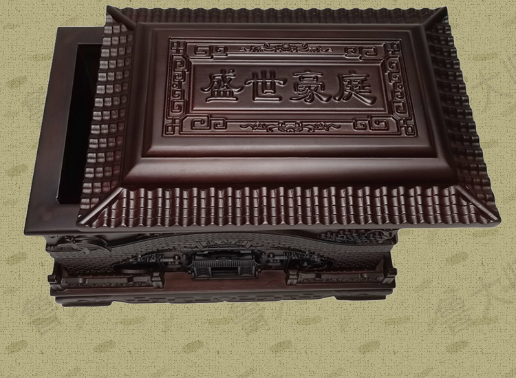 南美紫檀骨灰盒檀木制作工厂批发盛世豪庭雕刻3438标准尺寸骨灰盒