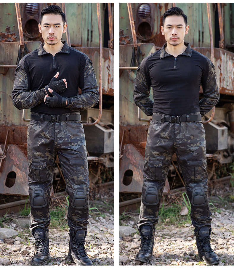 策马厂家cz户外战术蛙人服迷彩服套装男女春秋季拓展真人cs训练服