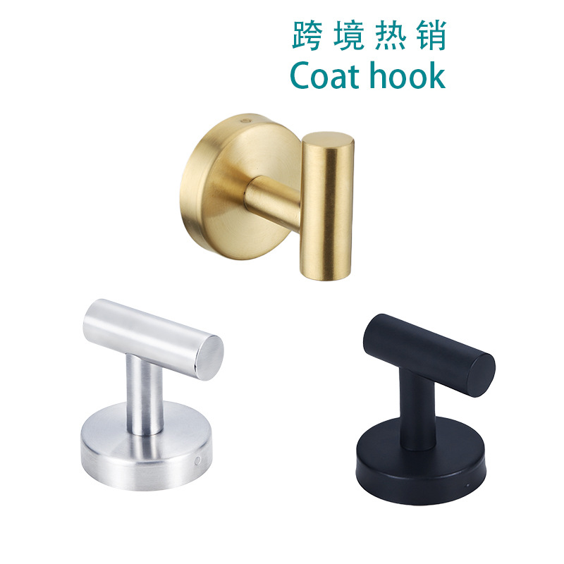 Stainless Steel Bathrobe Hook Large Coat Coat Hook Bathroom Garage Large Bearing Wall Hanging Single Hook behind the Door Single Coat Hook