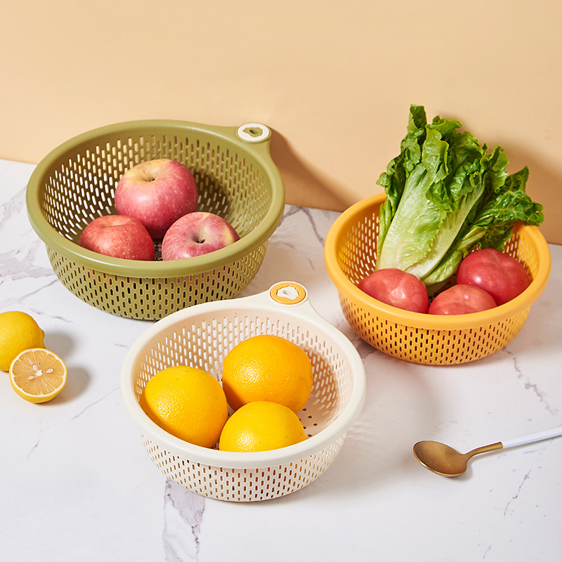 Creative Multifunctional Kitchen Supplies Washing Basin Drain Basket Fruit Basket Living Room Fabulous Rice Washing Gadget