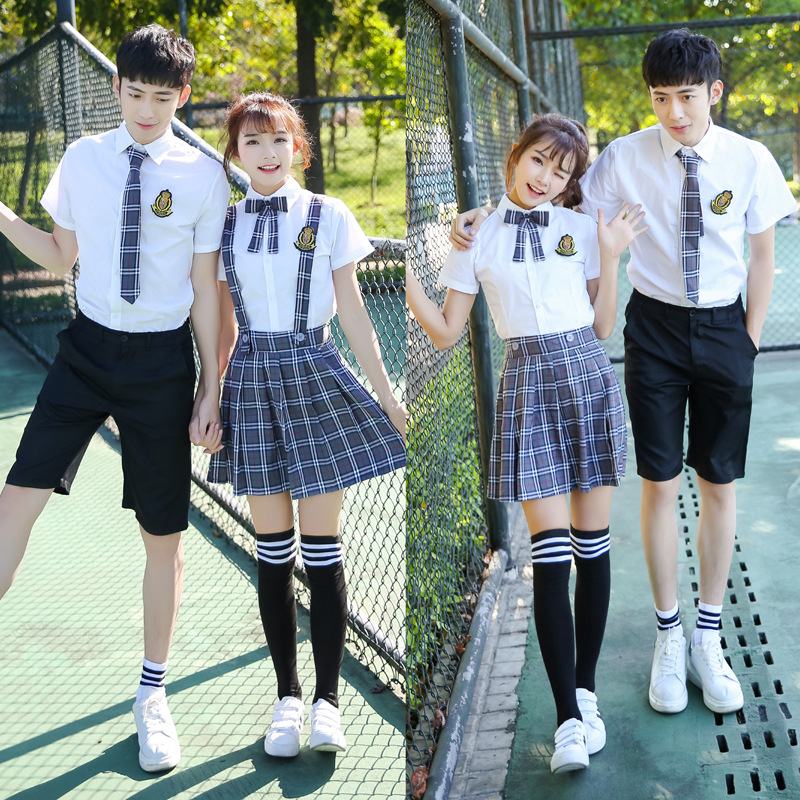 校服套装学院风韩国夏季初中生高中学生小学生初三毕业照班服裙子