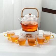 DU2P耐热玻璃花茶壶蜡烛加热底座烛台家用煮茶电陶炉茶具套装温茶