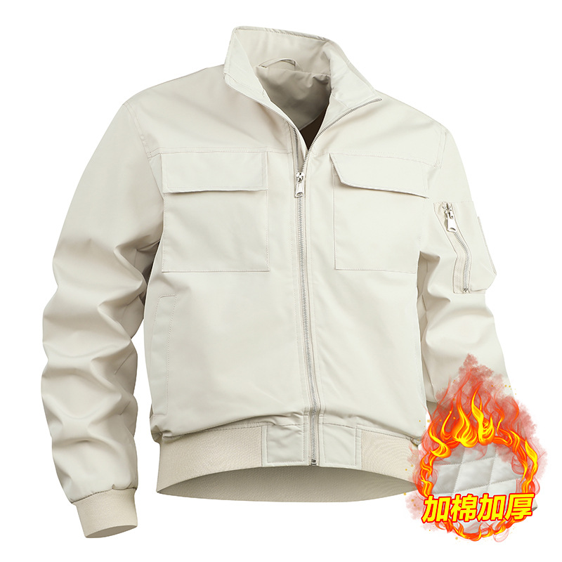 男士棒球领飞行夹克男时尚潮外套男大口袋春秋百搭夹克可二开印花