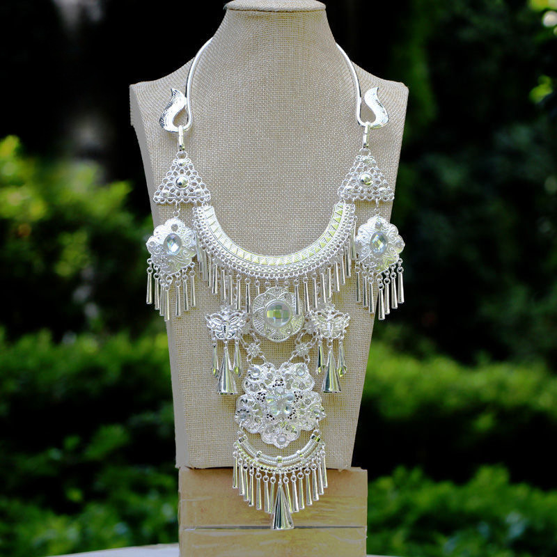 侗族苗族头饰苗银帽子项圈少数民族银饰侗族瑶族演出服装配饰包邮