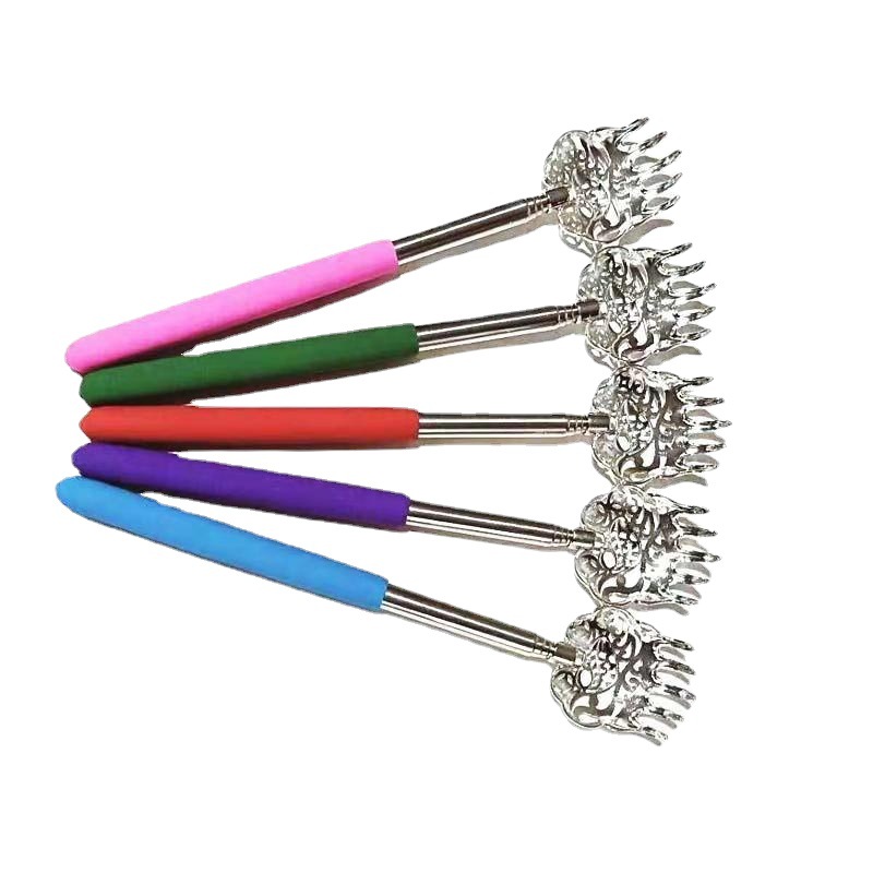Five Festivals Telescopic Stainless Steel Retractable Scratching Device Bear Claw Don't Ask for Fish for Back Scratcher Years