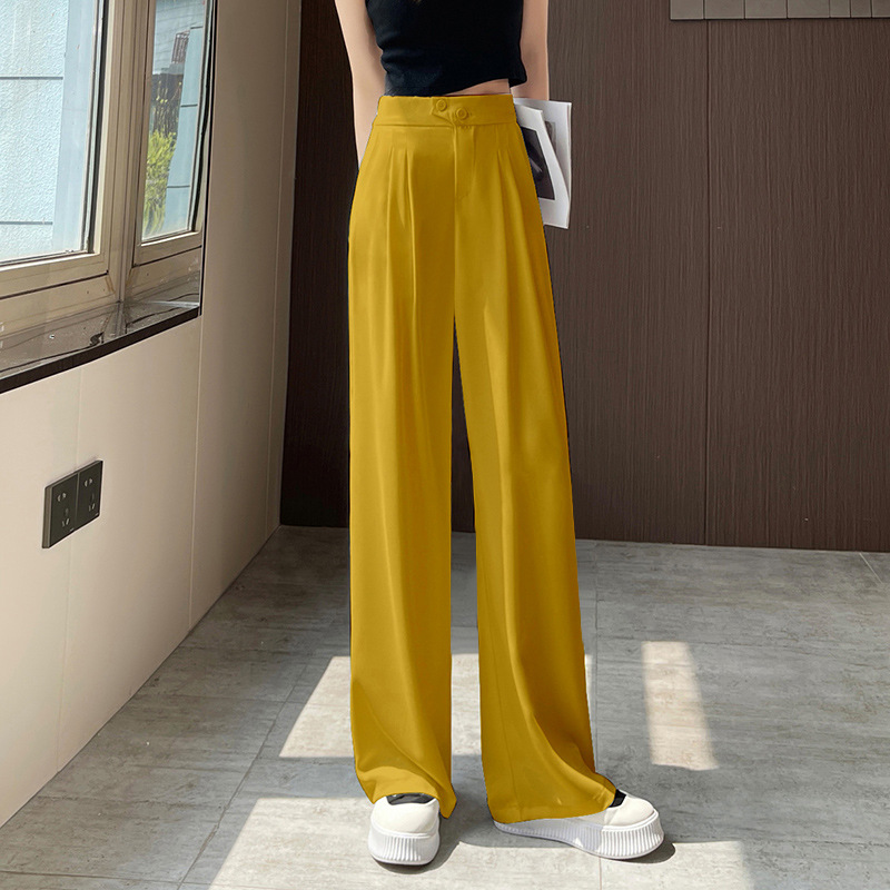 Women's Wide-Leg Pants Thin Large Size Women's Clothing High Waist Drooping Straight Casual Women's Business Suit Mop Pants Wholesale