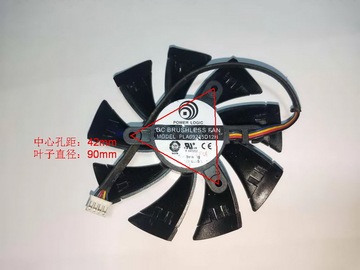 包邮 微星 迪兰恒进 560 780 9厘米42孔距 显卡风扇 pla09215d12