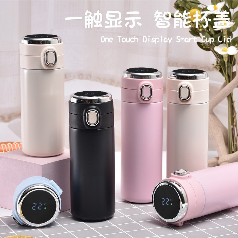 new 304 stainless steel bounce pea cup student fresh mini-portable intelligent temperature measuring vacuum cup wholesale