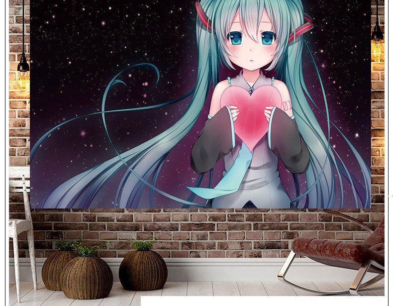 二次元挂布日式猫羽雫动漫背景学生宿舍墙壁装饰猫耳女孩搭配改造