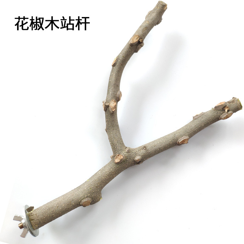 鸟用品鹦鹉站杆花椒木站棒鹦鹉八哥画眉站棍鸟用站杆树杈