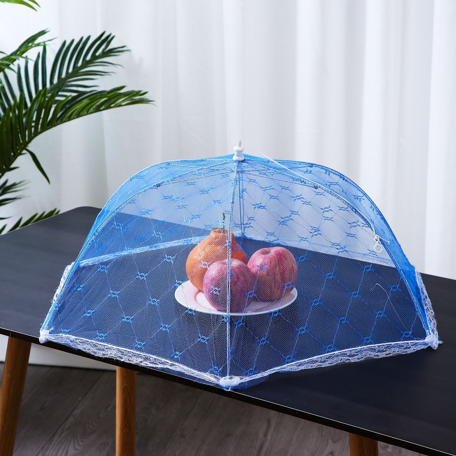 餐桌食物罩 菜罩45cm大号蕾丝可折叠防蝇防虫罩遮菜伞盖菜罩圆形