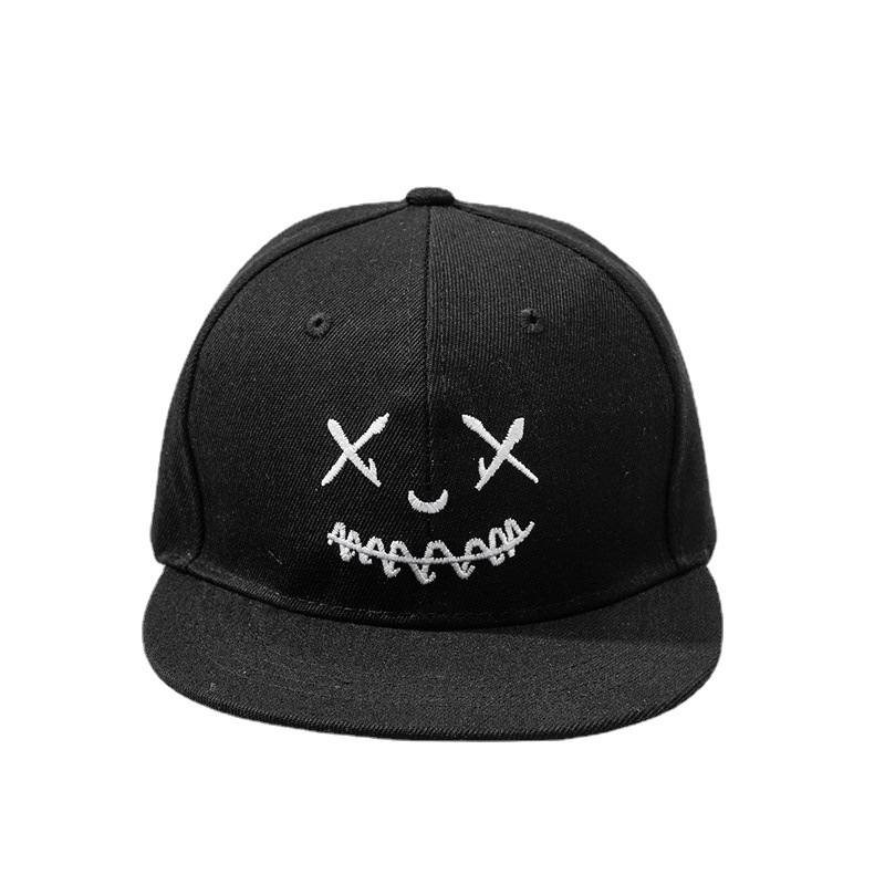 Cross-Border New Arrival Embroidery Torn Smiley Face XX Grimace Baseball Cap European and American Fashion Ins Peaked Cap Men and Women Hip Hop Hat
