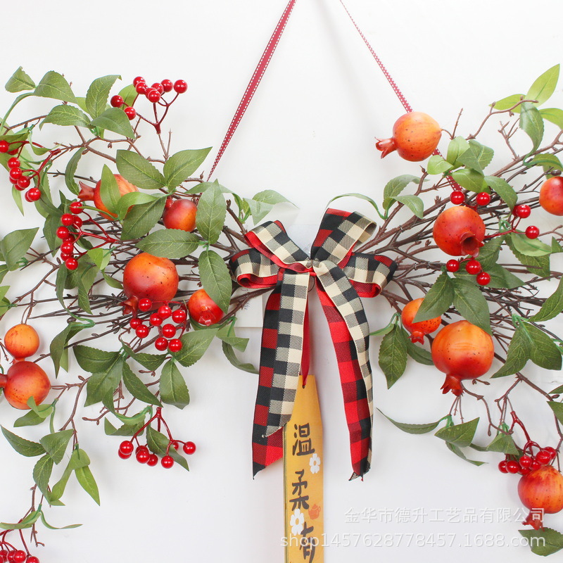 Housewarming Decoration Simulation Pomegranate Fortune Fruit Branch Moving Pendant Living Room Decoration Festive Home New Year Decorations