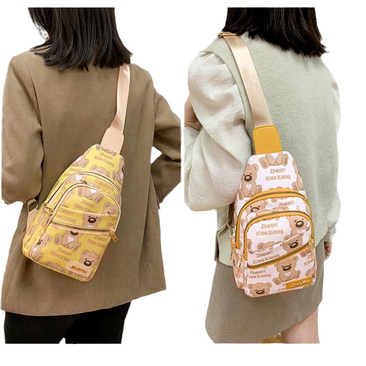 fashion crossbody bag shoulder bag multi-functional women‘s chest bag little bear pattern bag crossbody bag