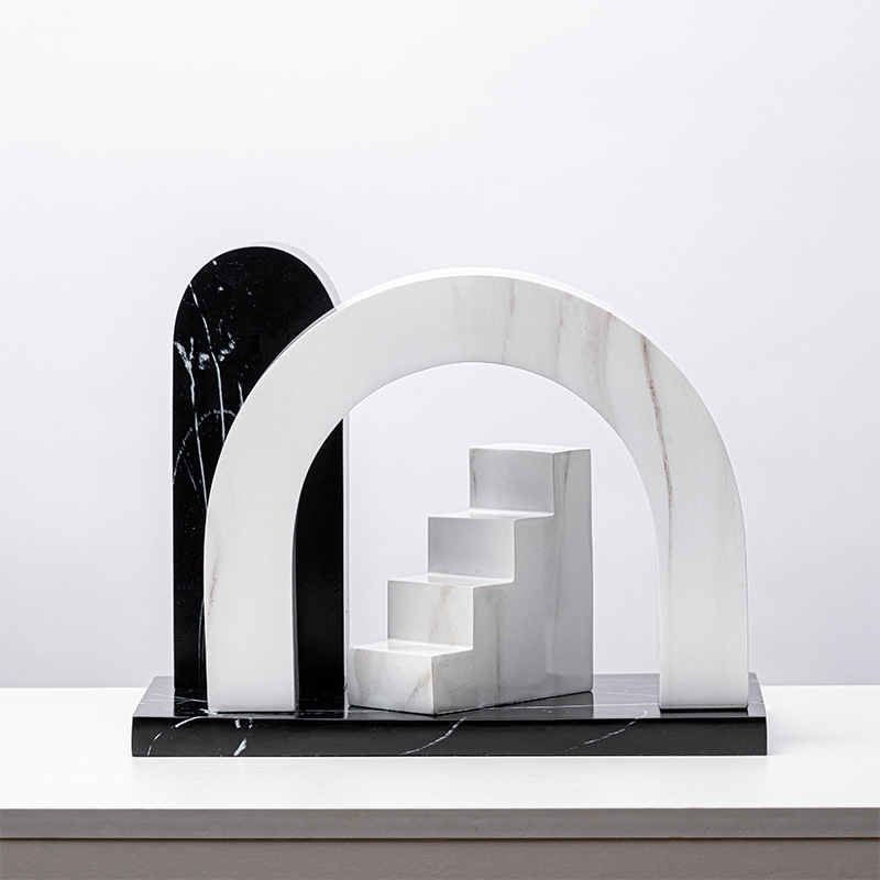 现代北欧几何不规则摆件软装样板间客厅茶几拱形异形家居饰品摆设