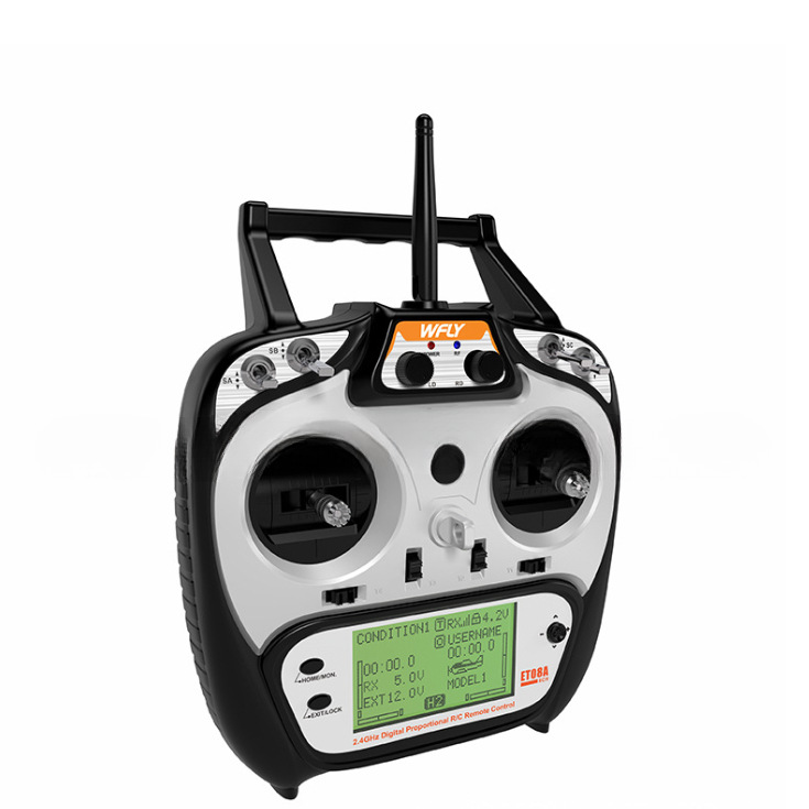 wfly天地飞 et08a遥控器8通道 双向传输 接收机内置 支持多种模型