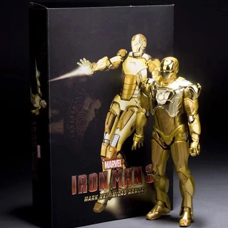 钢铁侠 7寸关节可动玩具手办复仇者联盟钢铁侠mk21土豪金钢铁侠