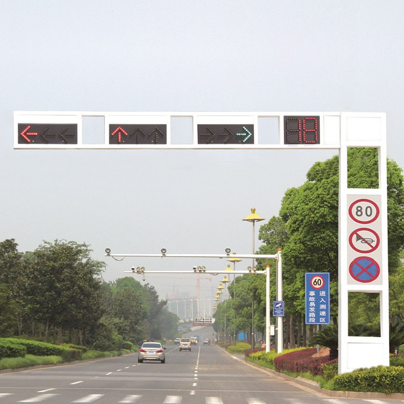 厂家批发交通信号灯标志杆框架式led警示灯十字路口信号灯标志杆