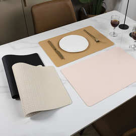 编织纹PVC仿皮革餐桌垫防水防油桌垫加厚隔热垫酒店家用跨境